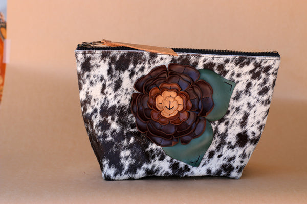 Cowhide Makeup Bag