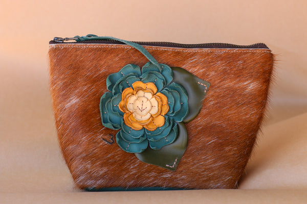 Cowhide Makeup Bag