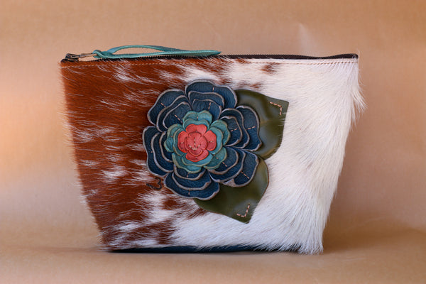 Cowhide Makeup Bag
