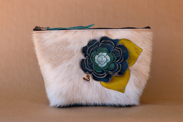 Cowhide Makeup Bag