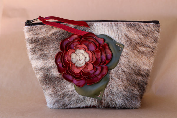 Cowhide Makeup Bag