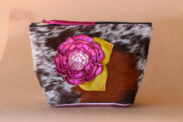 Cowhide Makeup Bag