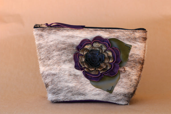 Cowhide Makeup Bag