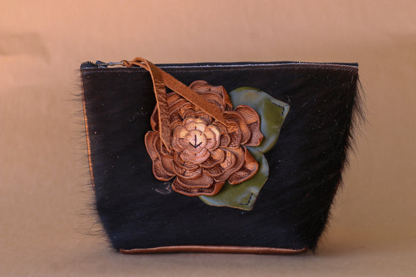 Cowhide Makeup Bag