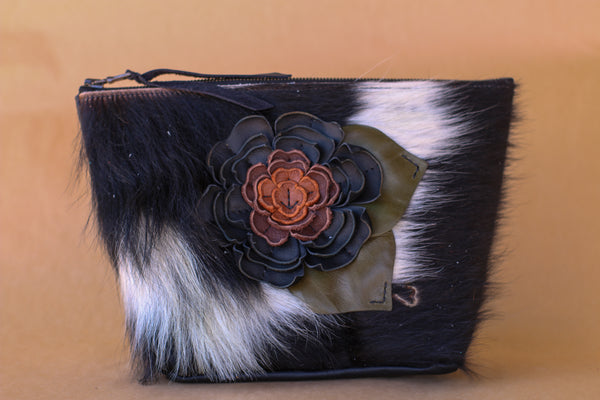 Cowhide Makeup Bag