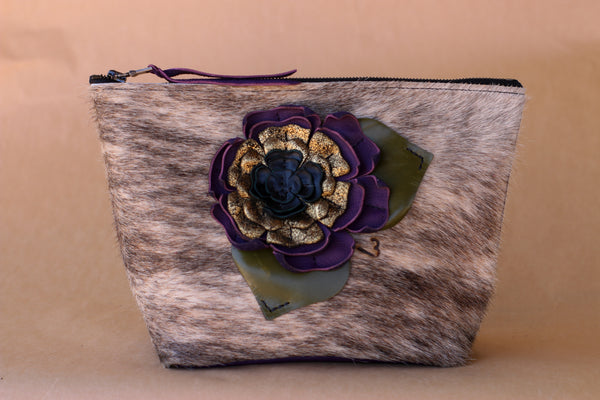 Cowhide Makeup Bag