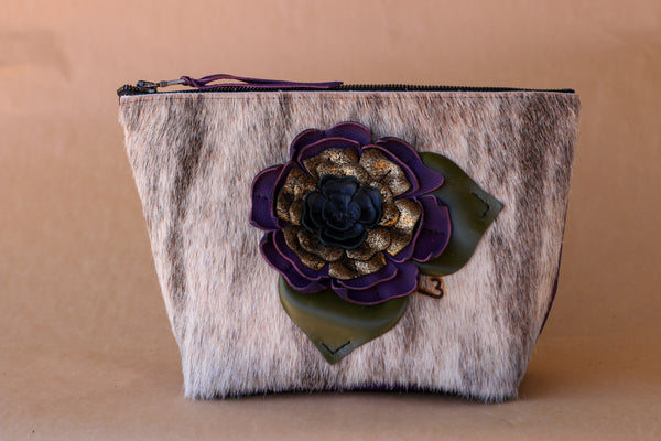 Cowhide Makeup Bag