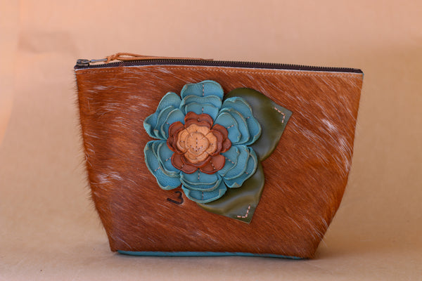 Cowhide Makeup Bag