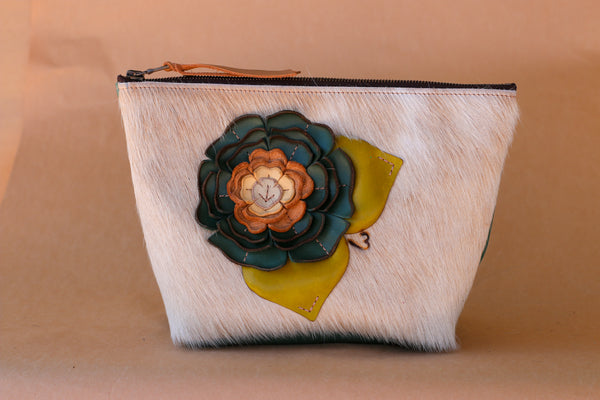 Cowhide Makeup Bag