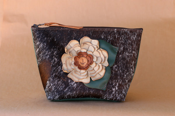 Cowhide Makeup Bag