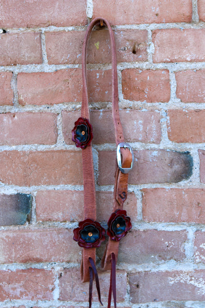 Leather Flower Headstall