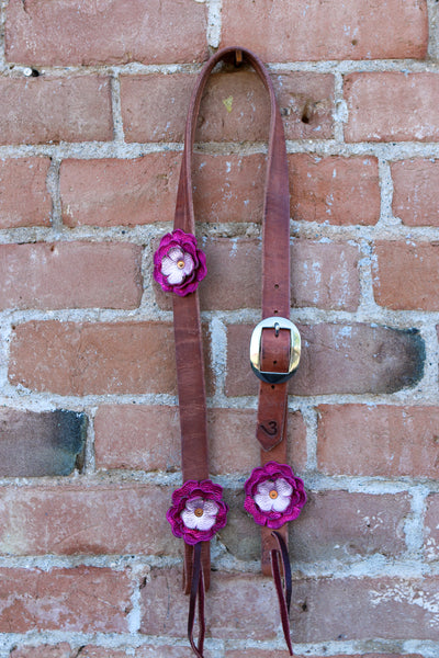 Leather Flower Headstall
