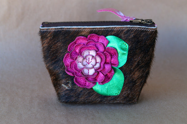 Mini Cowhide Makeup Bag