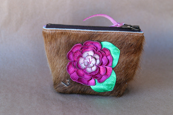 Mini Cowhide Makeup Bag