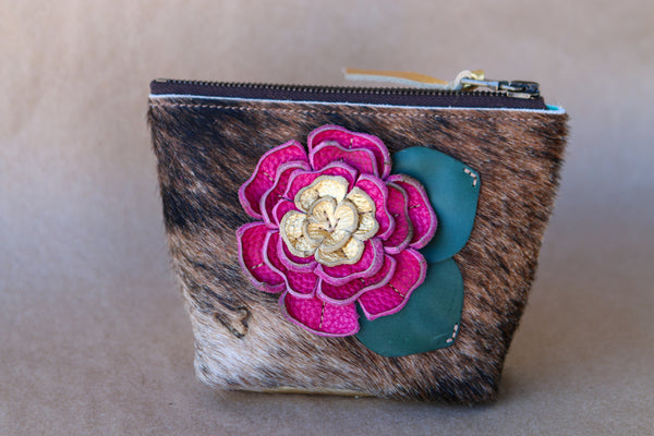 Mini Cowhide Makeup Bag