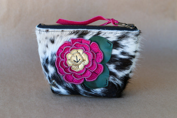 Mini Cowhide Makeup Bag