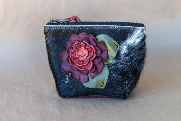 Mini Cowhide Makeup Bag