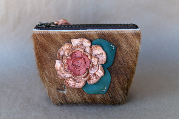 Mini Cowhide Makeup Bag