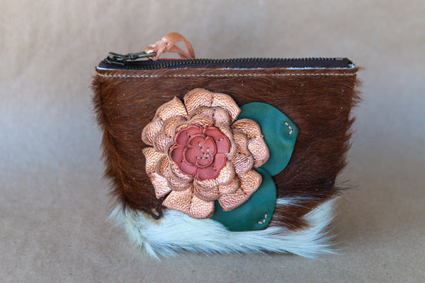 Mini Cowhide Makeup Bag