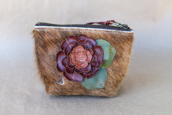Mini Cowhide Makeup Bag