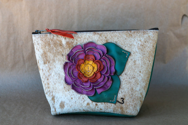 Cowhide Makeup Bag