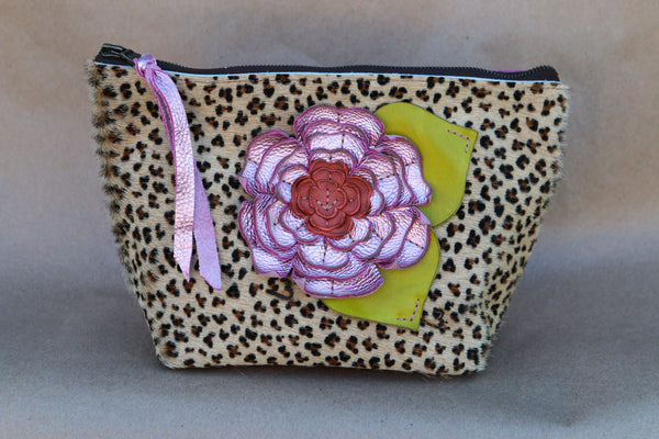 Cowhide Makeup Bag
