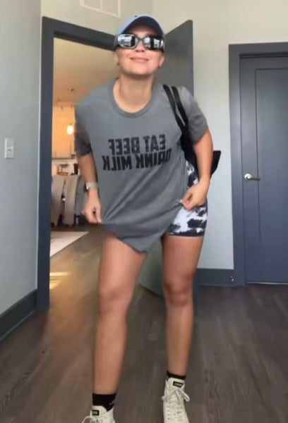 New Cotton ‘Eat Beef Drink Milk' Unisex Fit Tee - 2XL